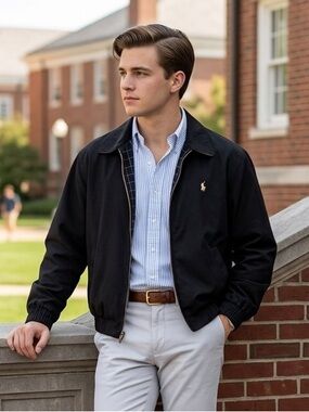 Polo Ralph Lauren Bi Swing Jacket Men 2XL Harrington Plaid Lined Bomber Full Zip